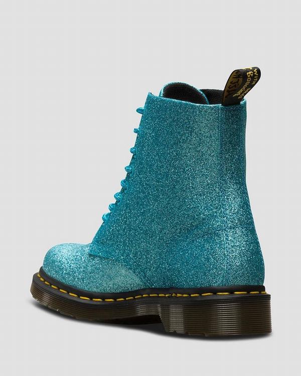 Dr Martens Dámské Kotníkové Boty 1460 Pascal Fine Glitter Tyrkysové, CZ-049362